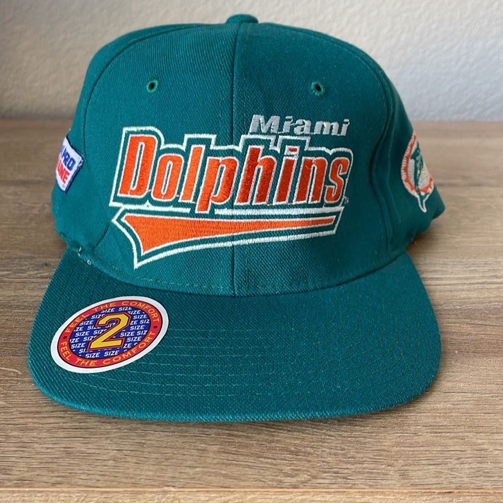 Vintage 90s Miami Dolphins Starter NFL Fitted Hat Teal (7–7 3/4)